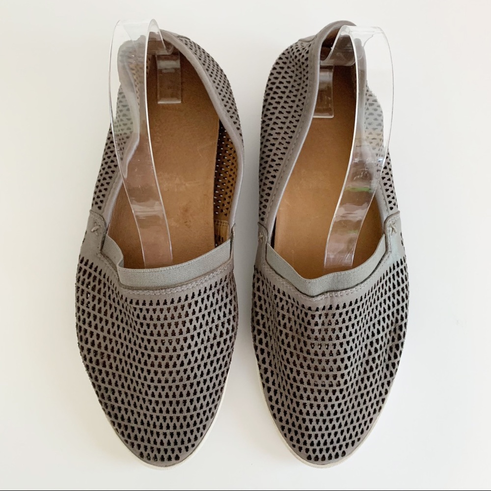 FRYE Melanie Gray Perforated Leather Flats Size 10 M Shoes Casual Loafers